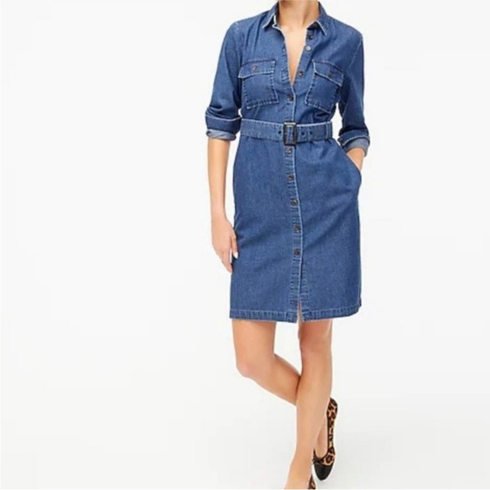 J.Crew Chambray Utility Shirt dress size 6 - Picture 2 of 10